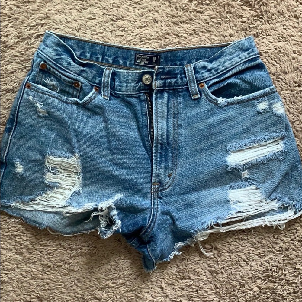 Abercrombie high rise denim short